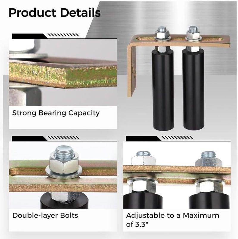 Heavy Duty Sliding Gate Roller Kit Adjustable Guide With L Bracket For Smooth Rolling Door System - Image 5