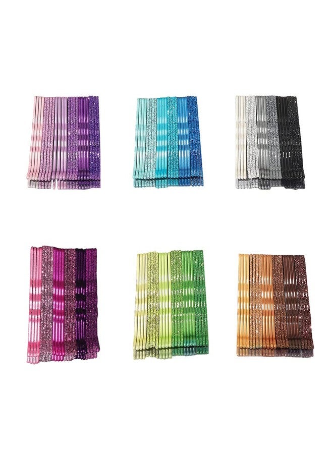 ccHuDE 144 Pcs Glitter Powder Metal Bobby Pins Stoving Varnish Hair Pins Gradient Colorful Hair Clips Styling Barrettes for Women Girls - Image 1