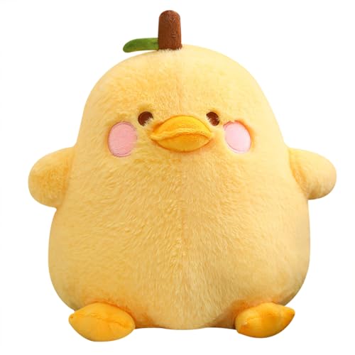 PEACH CAT Cute Fruit Pear Duck Plush Pillow Duck Stuffed Animal Toy for Kids Yellow 16 - Image 1