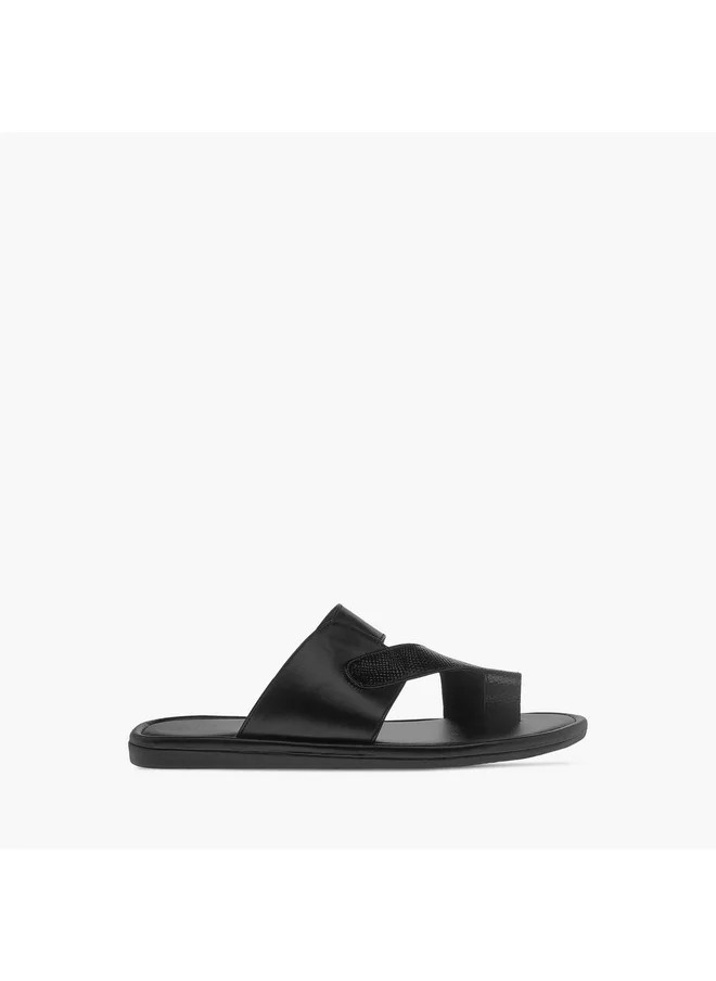 LBL by Shoexpress Boys Textured Slip-On Arabic Sandals with Toe Loop Detail