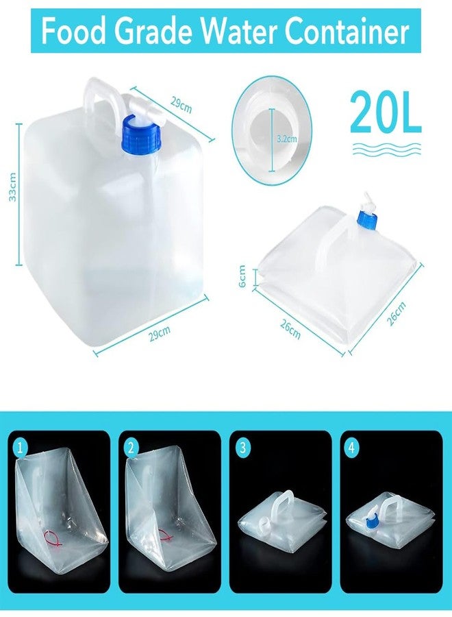 Proberos® Emergency Water Container, 20L Water Containers Jug with Easy Faucet, Food Grade Water Container, Folding Sanitary Water Tank with Handle, Portable Water Tank for Camping, Hiking, RV(white) - Image 3