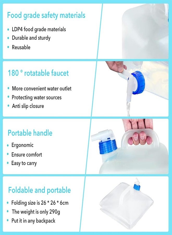 Proberos® Emergency Water Container, 20L Water Containers Jug with Easy Faucet, Food Grade Water Container, Folding Sanitary Water Tank with Handle, Portable Water Tank for Camping, Hiking, RV(white) - Image 4