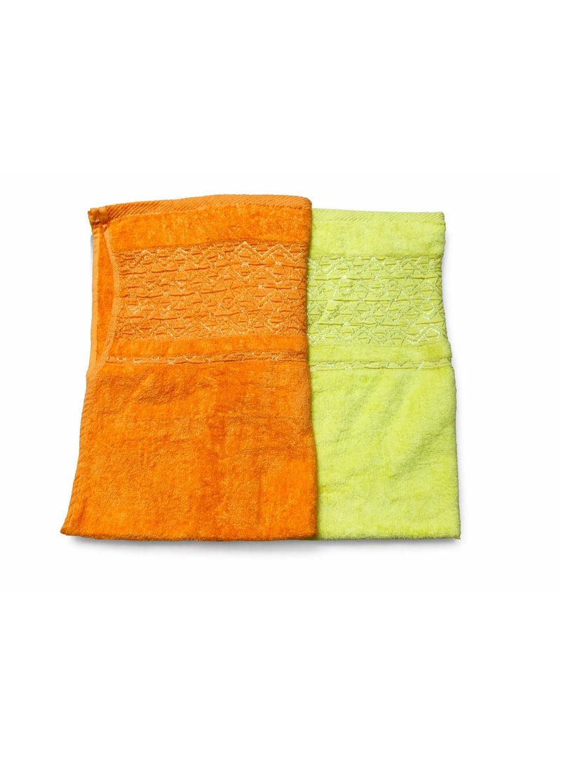Baby towel set, one side cotton, one side velvet, size 50x80 cm, 2 pieces, high quality. - Image 1