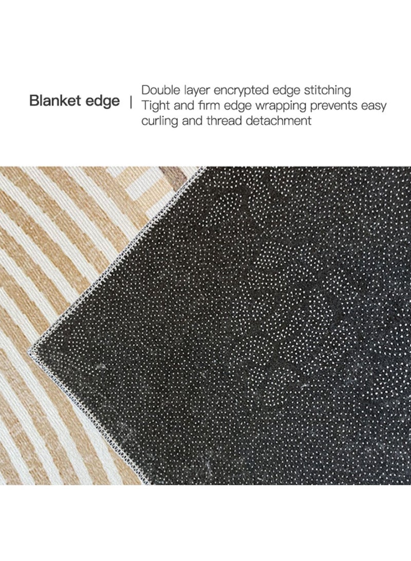 Sharpdo Modern Area Rugs Simple Short Pile Carpet Living Room Bedroom Rug Anti Slip Floor Carpet Home Decor Rectangle Brown Polyvinyl Chlorid  200*300CM - Image 5