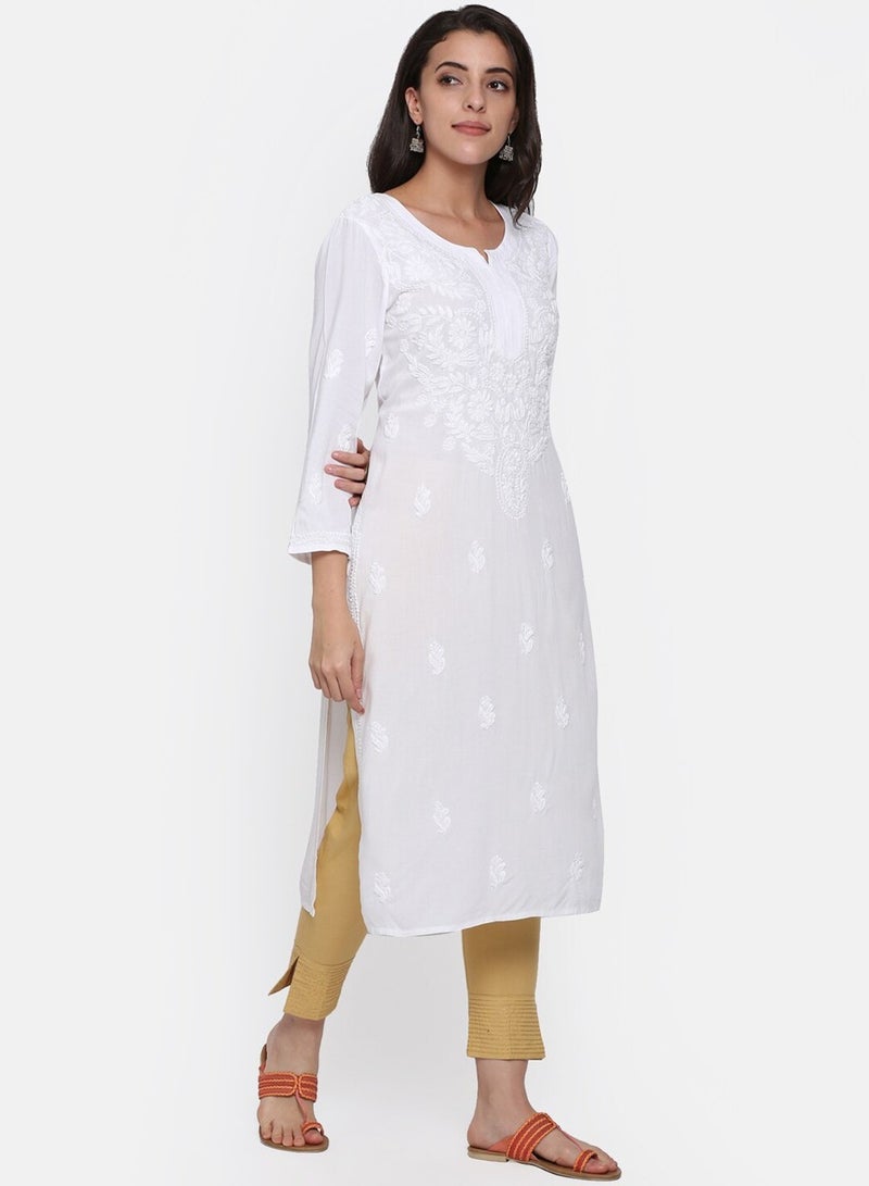 الايا كورتا رايون شيكانكاري مطرزة يدويًا للنساء-AL3451  - Image 3