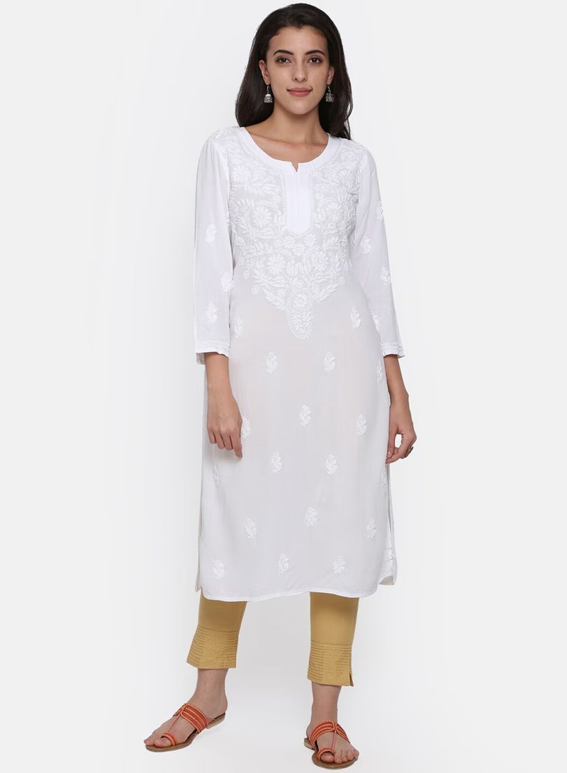 الايا كورتا رايون شيكانكاري مطرزة يدويًا للنساء-AL3451  - Image 4