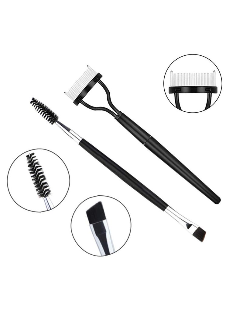 Eyelash Comb, Eyelashes Separator Curler, and Duo Eyebrow Brush and Spoolie Brush, False Eyelashes Applicator Tool Suitable for Women and Adult to Dress Up More Beautiful (2 Pcs) - Image 4