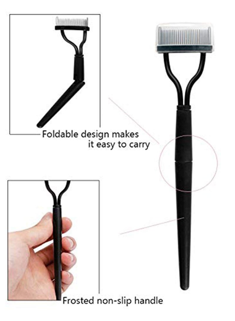 Eyelash Comb, Eyelashes Separator Curler, and Duo Eyebrow Brush and Spoolie Brush, False Eyelashes Applicator Tool Suitable for Women and Adult to Dress Up More Beautiful (2 Pcs) - Image 3