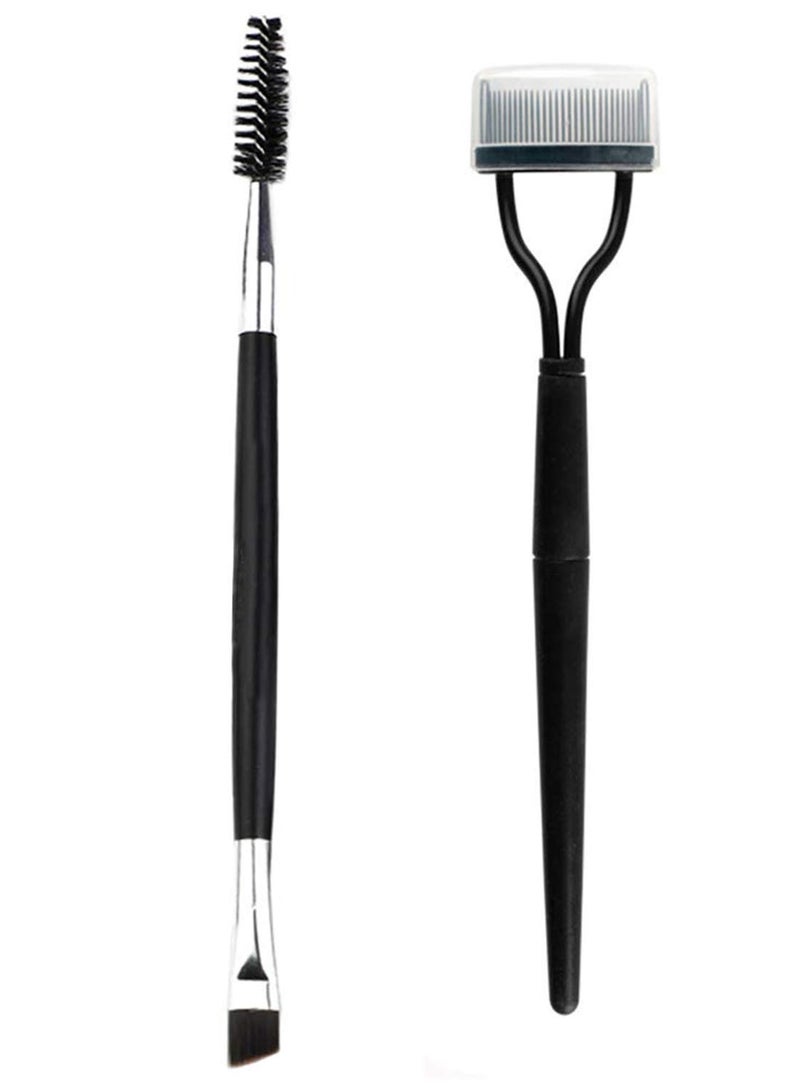 Eyelash Comb, Eyelashes Separator Curler, and Duo Eyebrow Brush and Spoolie Brush, False Eyelashes Applicator Tool Suitable for Women and Adult to Dress Up More Beautiful (2 Pcs) - Image 1
