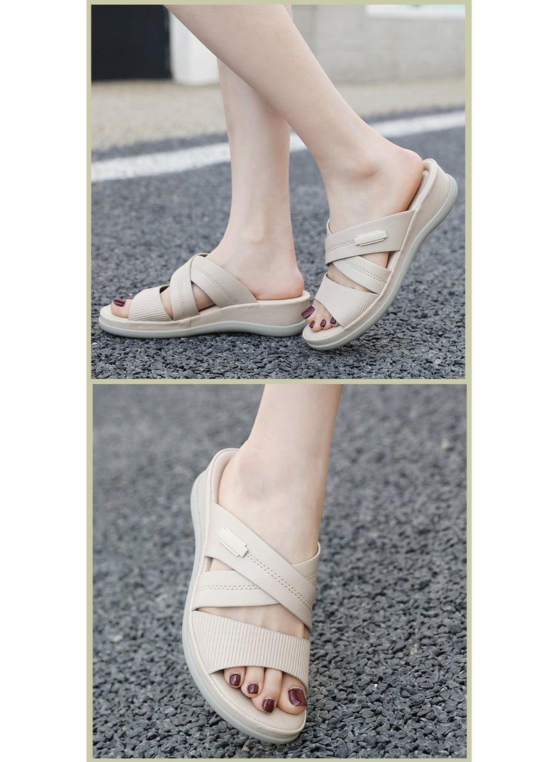 NIBEMINENT Summer   Sandals Fashionable And Atmospheric  Large-Sized Thick-Soled Slippers Beach Shoes Comfortable - Image 2