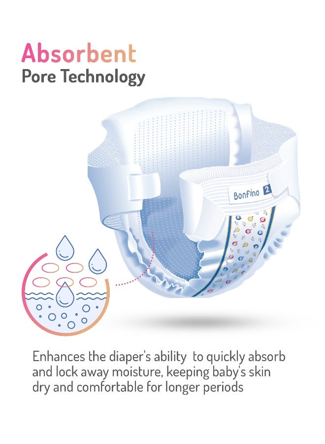 Bonfino حفاضات بونفينو المميزة بنمط الشريط، الحجم 2، صغير - 23 قطعة - Image 5