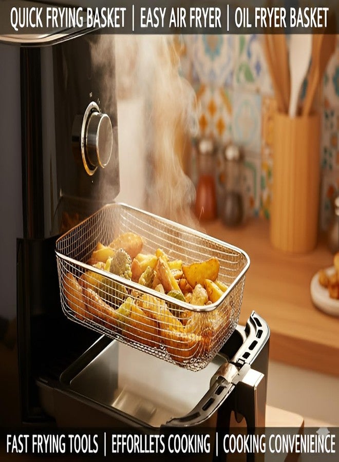 Gyanadh Premium Rust-Proof Stainless Steel Rectangular Basket Multipurpose Fruit Vegetable & Pasta Strainer for Kitchen Air Fryer Mesh Tray for Washing Draining Baking Roasting Large Silver - Image 2