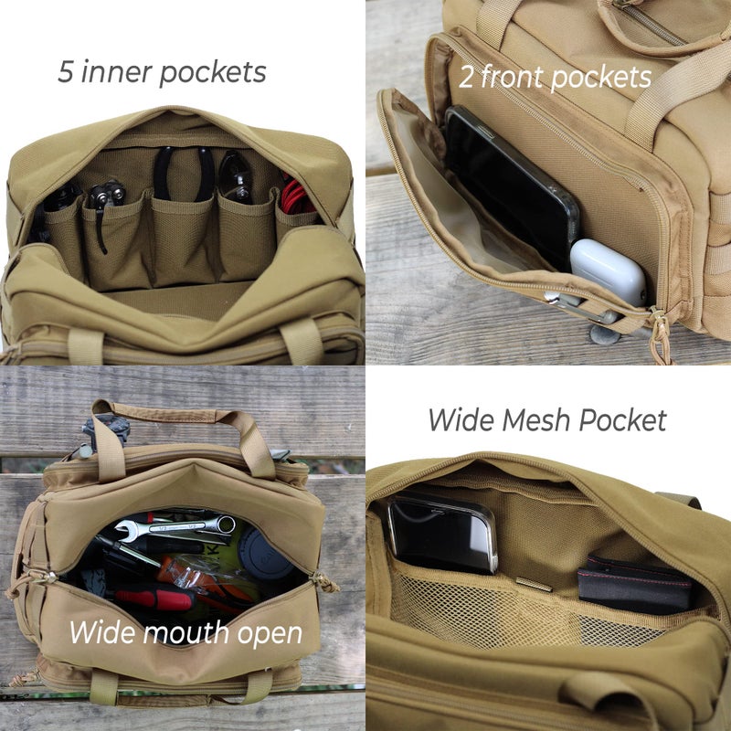 COREFLEX 12-Inch Heavy Duty Tool Bag, Tactical Gear Range EDC Bag for cars, Multi-Purpose Work Mechanics, Electrician, Carpenters, Builders, Plumbers 12'' X 7'' (Coreflex-Tac-01) - Image 3