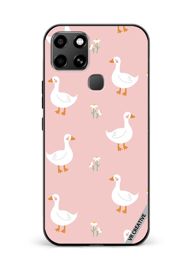 VR CREATIVE Protective Case Cover For Infinix Smart 6 Cute White Swan Goose Design Multicolour - Image 1