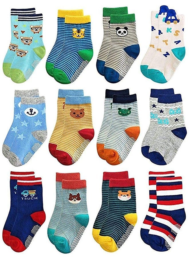 Kidbee Baby Boy's Organic Cotton Anti Slip Grippers Socks (2-3 Years, 3 Pairs) - Image 5