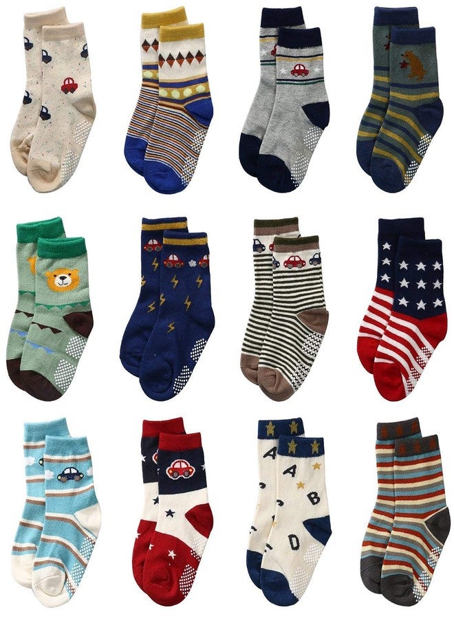 Kidbee Baby Boy's Organic Cotton Anti Slip Grippers Socks (2-3 Years, 3 Pairs) - Image 3