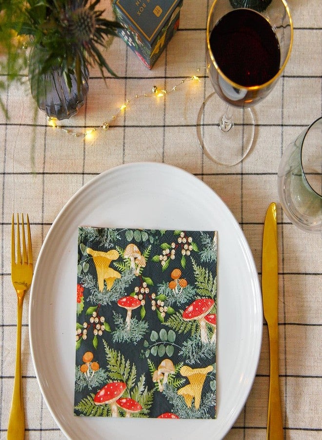 Talking Tables 20 x Fall Dinner Napkins for Christmas, Thanksgiving, Dinner Parties, Decoupage - Woodland Forest Mushroom & Toadstool Serviettes 13" x 13" Eco-Friendly Recyclable - Image 5