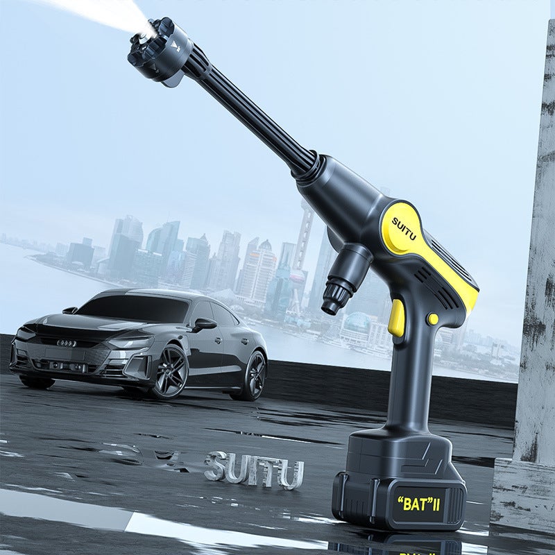 مسدس غسيل سيارات لاسلكي كهربائي، ضغط عالي، قابل لإعادة الشحن، خرطوم 10 متر، ST-6318 - Image 4