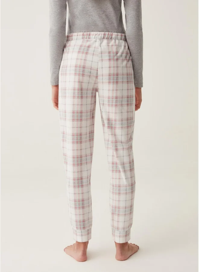 او في اس Long check pyjama trousers