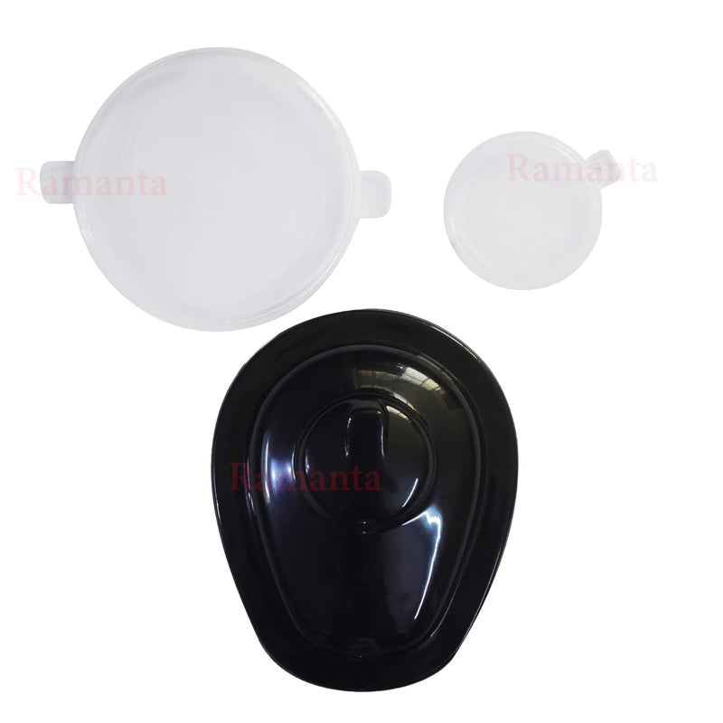 Ramanta Plastic Monsoon Kit for Classic Dashboard Screen Protector Speedometer Cover/Cap and Petrol Tank Cover Compatible with Classic 350/500 CC, BS-4 (Set of 3, Black and White) - Image 1