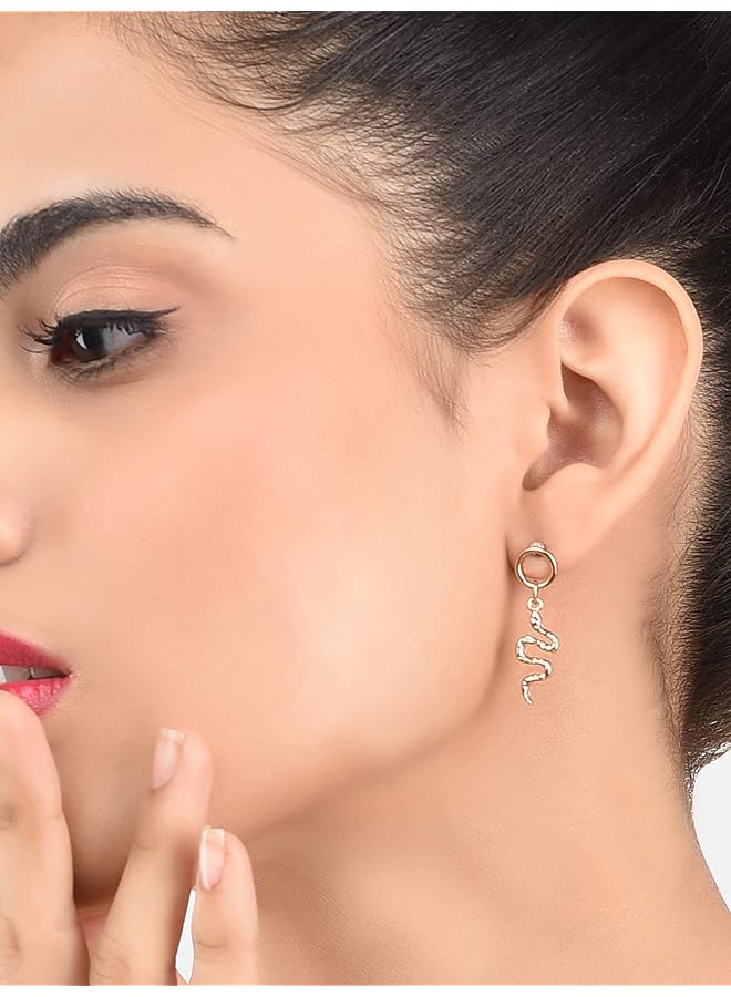 إيروريكس طقم ذهبي اللون مكون من 26 قرطًا عصريًا على شكل متدلي وشبه دائري Zpfk10663 - Image 3