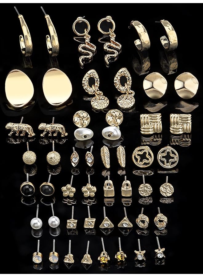 إيروريكس طقم ذهبي اللون مكون من 26 قرطًا عصريًا على شكل متدلي وشبه دائري Zpfk10663 - Image 2