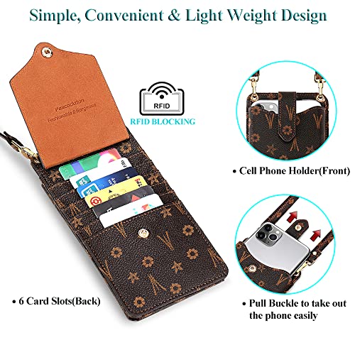 Peacocktion Crossbody Bags for Women Travel Vegan Leather Small Cell Phone Purse Mini Cross Body Bag with Card Slot, Trendy Card Holder - Image 2