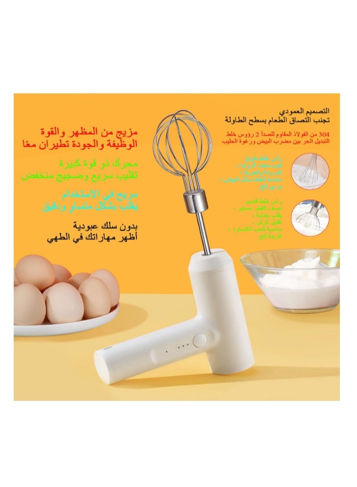 Syarme Milk Frother Hand Mixer Electric,Built-In High-Capacity Battery Rechargeable Frother with 2 Stainless Whisks,3-Speed Adjustable Coffee Stirrers,Suitable for Coffee,Milk,Eggs,Cakes,Chocolates,Etc - Image 4
