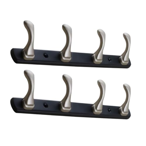 FERIO Cloth Hanger for Wall Dual Finish Satin Khunti for Hanging Clothes Hanger for Wall | Secure 4 Hooks for Hanging Clothes Heavy Duty Zinc Material | Bathroom Hook & Bedroom Door Hook (Pack of 2) - Image 1