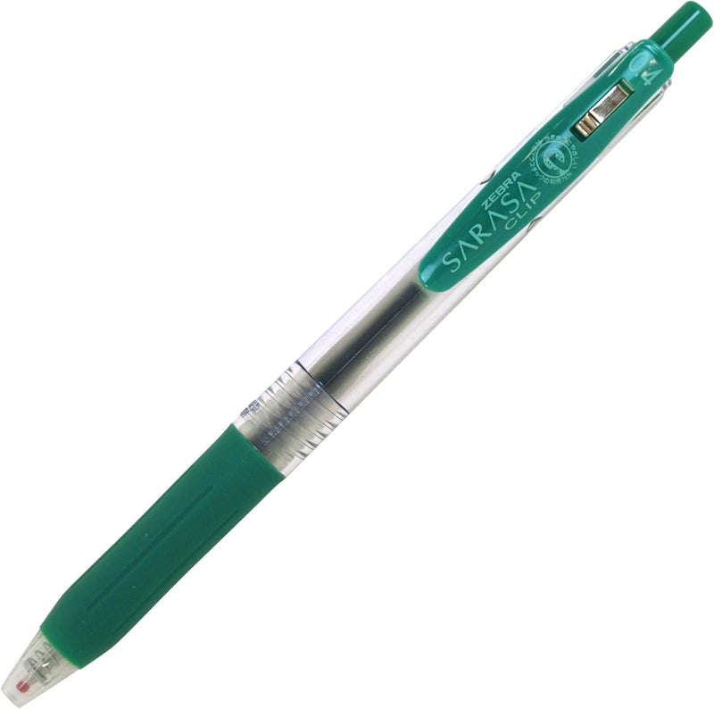 Zebra Sarasa Clip Gel Pen 0.4 mm - Green Ink (Model JJS15-G) - Image 1