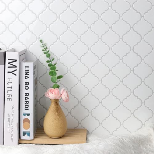 WalDecoo Arabesque Peel and Stick Backsplash for Kitchen Thicker Design 3D Self Adhesive Wall Tile 12x12 Peel and Stick Wall Tiles 10Sheet Stick on Tiles for Kitchen and Bathroom White - Image 1