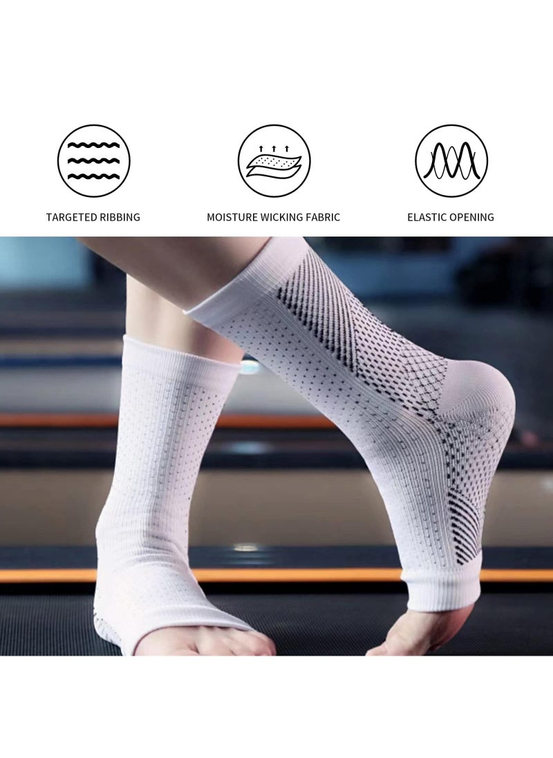 Sweet seven Compression Foot Sleeve Support Socks - 6 Pairs, Anti-Fatigue, Pain Relief for Men & Women Ankle Brace, Neuropathy, Tendonitis Relief - Foot Compression Sleeves Combo Pack(S/M)  - Image 3