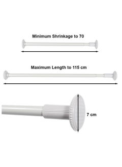 Curtain Rod, 70cm to 115cm Adjustable, No Drill Required, Stainless Steel Tension Rod for Shower, Bathtub, Closet, Window - pzsku/Z174589EFE12A38C763CEZ/45/_/1719486658/6dbc8a37-f6d2-46f2-bb87-5123fa88cc66