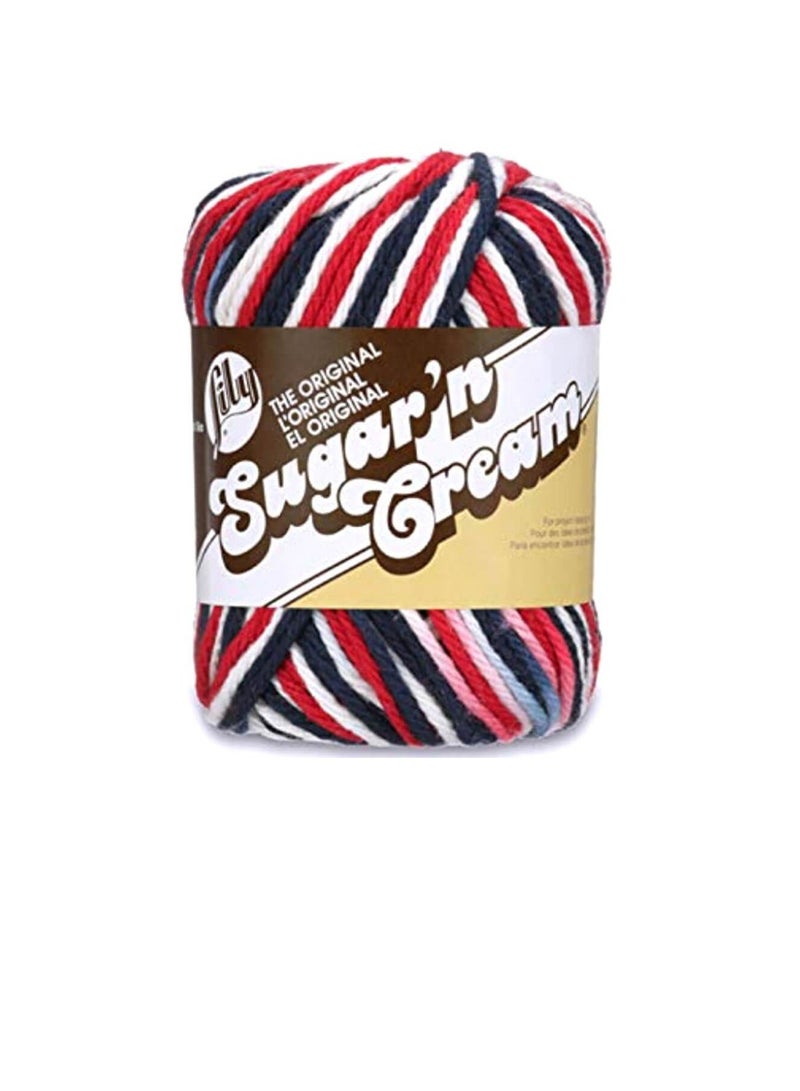 Lily Sugar'n Cream Yarn - Ombres Red, White & Blue - Image 3