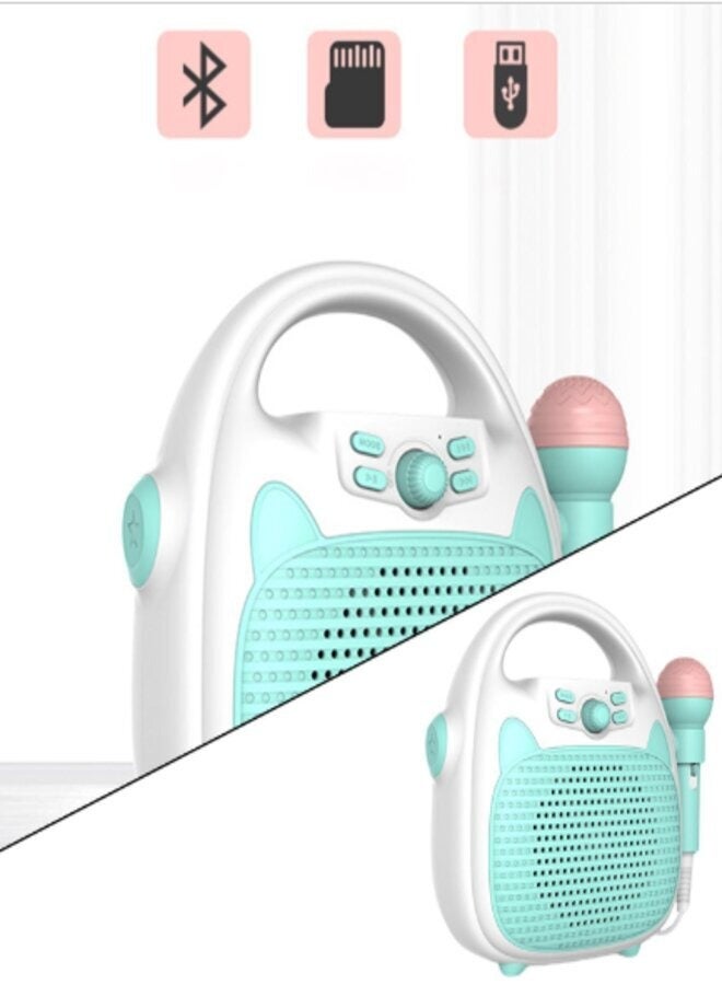 Karaoke Machine Rechargeable Portable Karaoke Speaker with Microphone BT/Memory Card/USB Connectivity Lights for Boys Girls  - Image 3