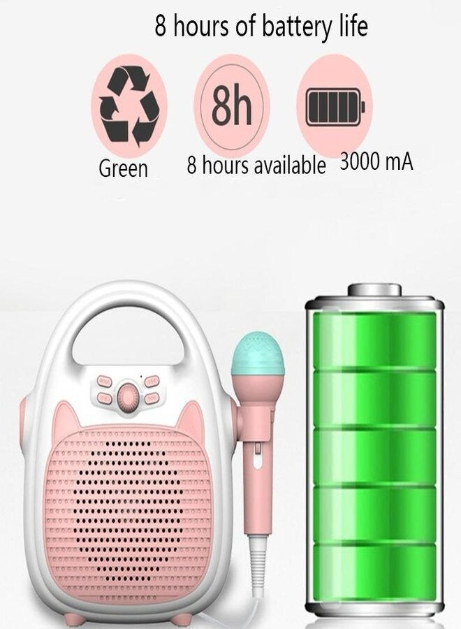 Karaoke Machine Rechargeable Portable Karaoke Speaker with Microphone BT/Memory Card/USB Connectivity Lights for Boys Girls  - Image 5