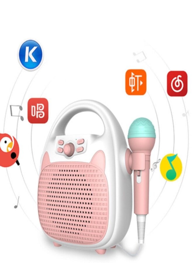 Karaoke Machine Rechargeable Portable Karaoke Speaker with Microphone BT/Memory Card/USB Connectivity Lights for Boys Girls  - Image 4