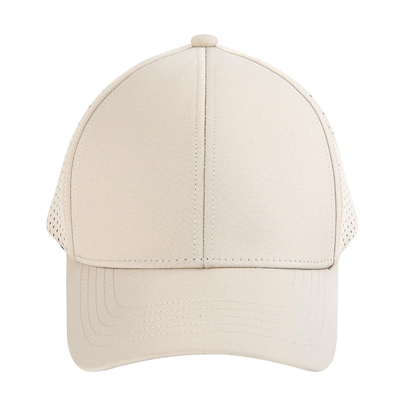 VOBOOM Men Quick Dry Baseball Cap Laser Cut Mesh Ball Curved Brim Snapback Hat (Beige) - Image 2