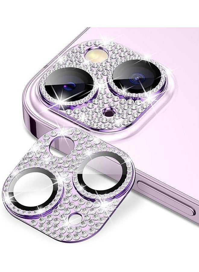iPhone 15 iPhone 15 Plus Camera Lens Protector Bling Lens Cover 3D Rhinestone Diamond 9H Tempered Glass Camera Case Anti Scratch Shockproof Metal Screen Full Protective Mobile Accessory - Image 1
