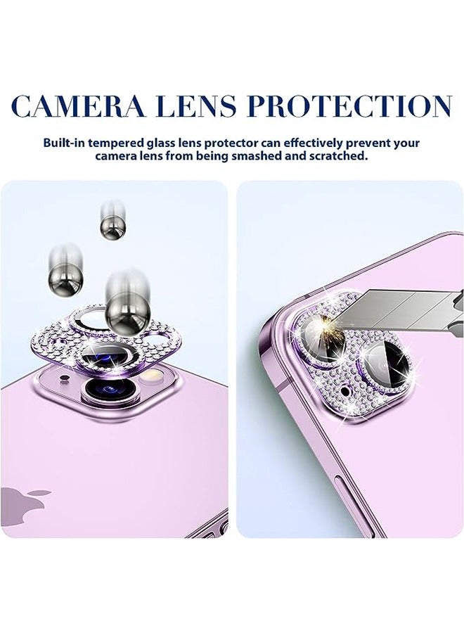 iPhone 15 iPhone 15 Plus Camera Lens Protector Bling Lens Cover 3D Rhinestone Diamond 9H Tempered Glass Camera Case Anti Scratch Shockproof Metal Screen Full Protective Mobile Accessory - Image 3