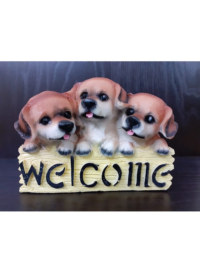 AFTERSTITCH Welcome Dog Showpiece Statue Animal Figurine for Home Decoration Living Room Garden - Image 2
