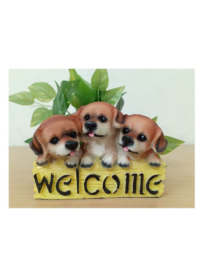 AFTERSTITCH Welcome Dog Showpiece Statue Animal Figurine for Home Decoration Living Room Garden - Image 1