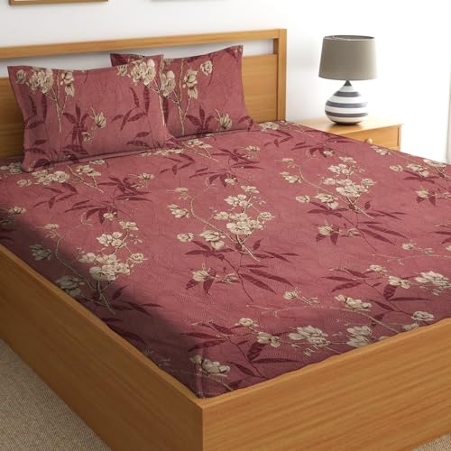 STARNSTYLE 100% Cotton Super Soft 240 Thread Count Elastic Fitted All Around Elastic Printed King Size Double Bed Bedsheet with 2 Pillow Cover 72" X 78" - Image 2