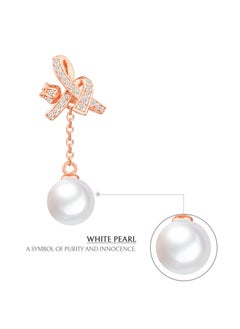 AWNL Women' Earrings with White Pearl Stering Silver Lily Flower Eardrops Gift for Women Wife Girlfriend  - Image 5