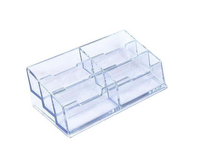 SNDIA Acrylic Business Card Holder Visiting Card Stand Organizer Clear Card Holder Display Stand for Office (Transparent) (6 Tier), 5.8 X 5.8 X 11.5 cm - Image 1
