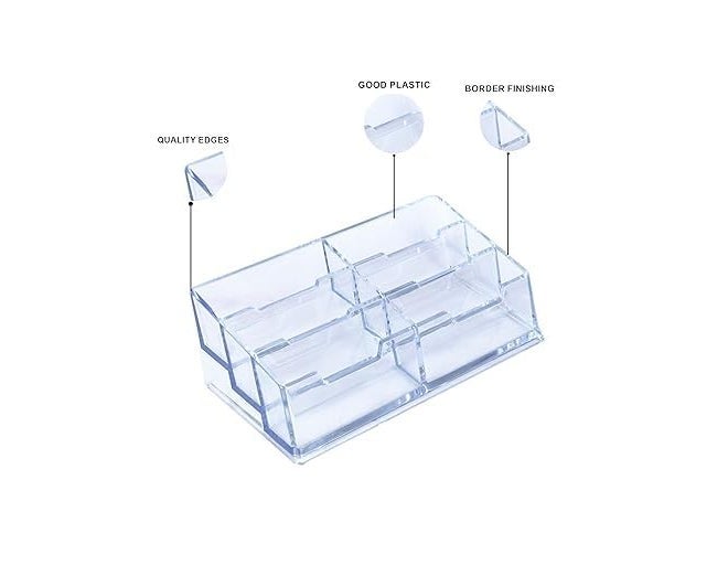 SNDIA Acrylic Business Card Holder Visiting Card Stand Organizer Clear Card Holder Display Stand for Office (Transparent) (6 Tier), 5.8 X 5.8 X 11.5 cm - Image 4