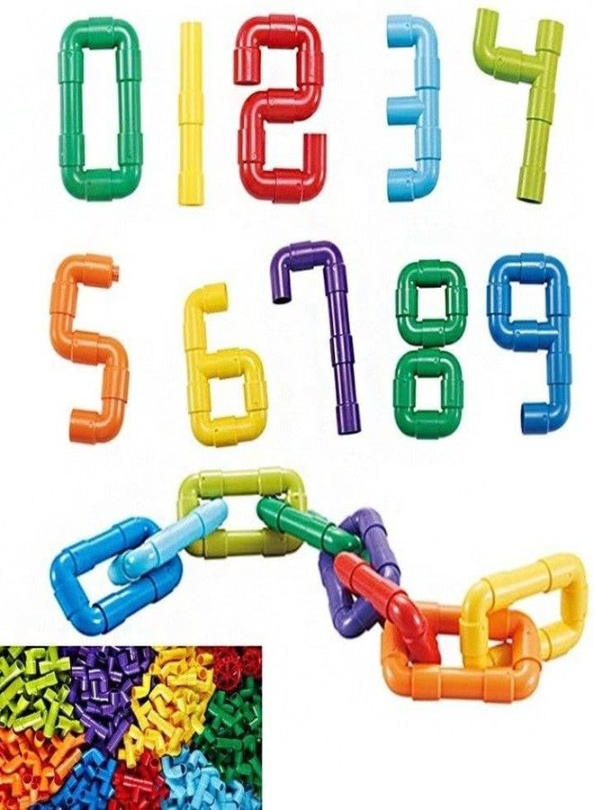GoldiMec 150+ pcs Colorful Pipe Puzzle Building Blocks for Kids | Pipe Puzzle Building with Different Shape (Multi Colored) - Image 2