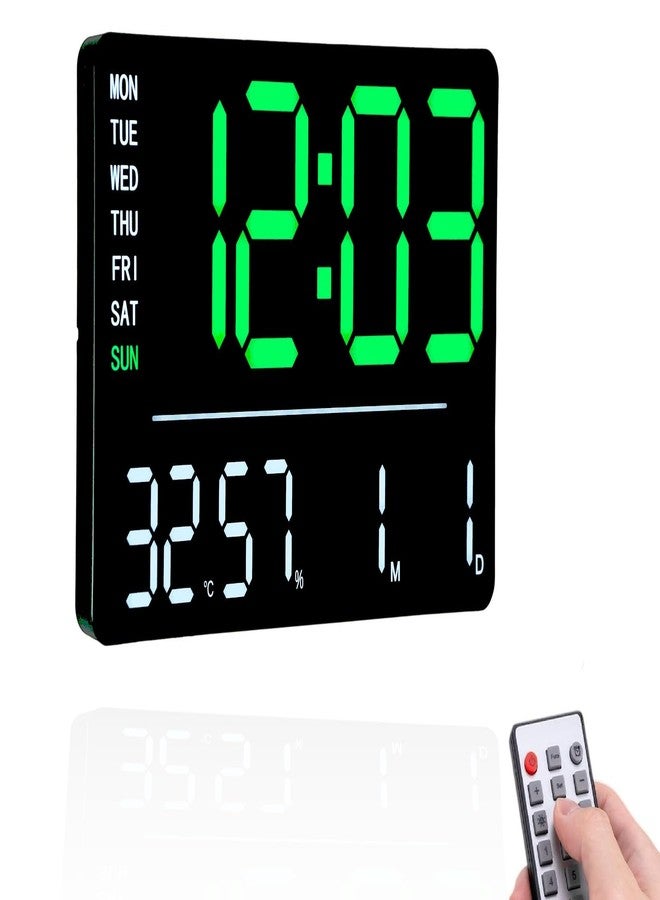 SHOPOBOX Digital Alarm Clock Table Clock for Students, Home, Office, Corporate with Automatic Sensor, Date & Temperature (Square Green) - Image 1