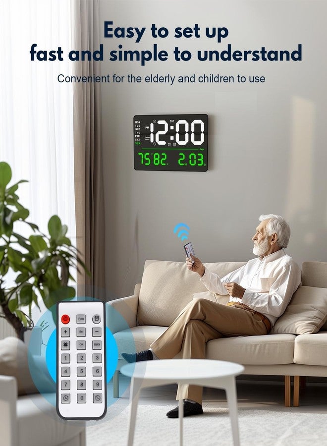 SHOPOBOX Digital Alarm Clock Table Clock for Students, Home, Office, Corporate with Automatic Sensor, Date & Temperature (Square Green) - Image 5