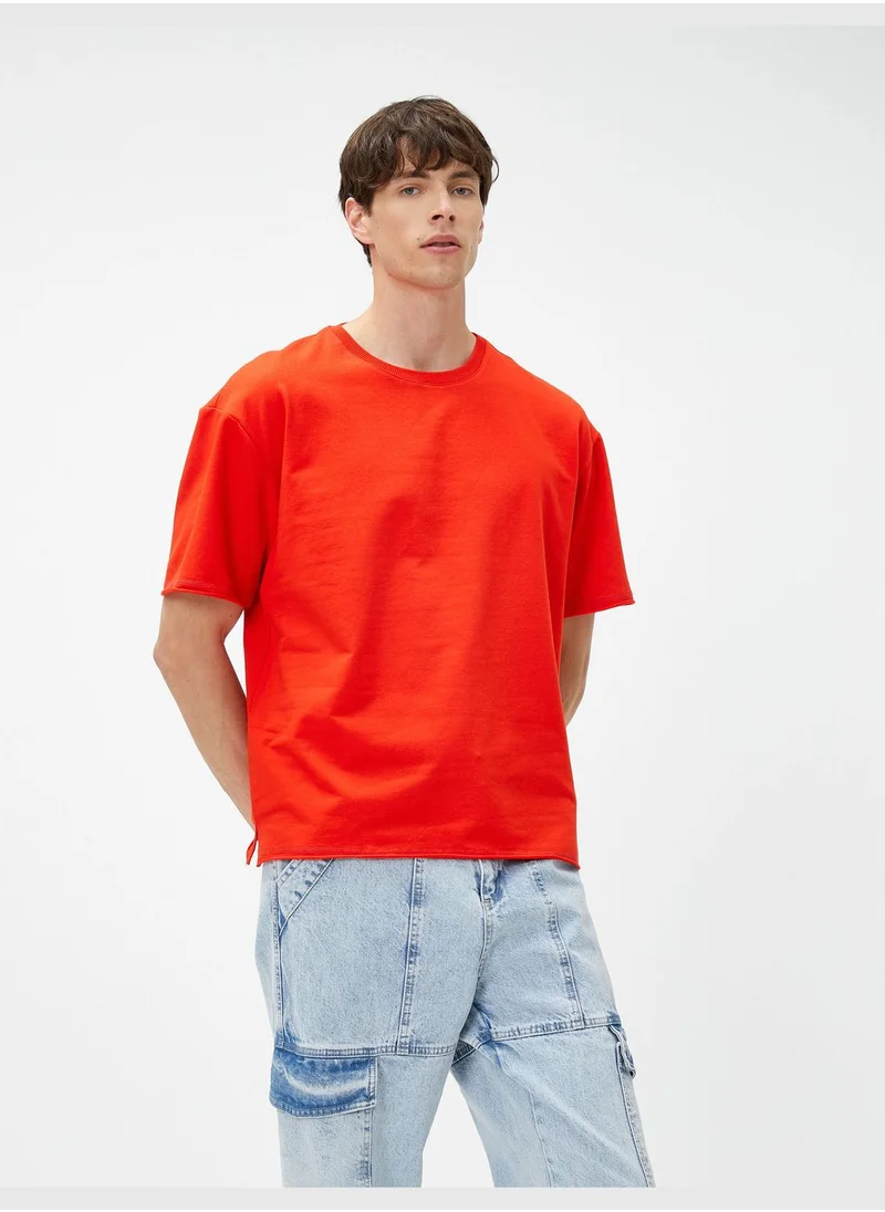 كوتون Basic Oversized T-Shirt Crew Neck Short Sleeve